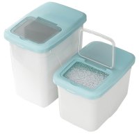弘拜 米桶米箱30斤装 家用透明面桶20斤装 杂粮储物密封箱大号储米箱收纳米箱