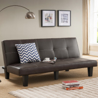 弘拜 可折叠多功能现代客厅皮艺沙发床 实木框简约现代小户型客厅可折叠沙发床两用