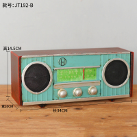 老式录音机复古摄影道具卡磁带机老式铁皮收音机录音机怀旧模型摆件装饰品 白色JT192-B