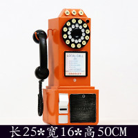 老式录音机复古老式缝纫机收音录音机电视机摄影机打字机电风扇模型道具摆件 蓝色电话机橘红