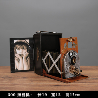 老式录音机复古老式缝纫机收音录音机电视机放映机摄影机打字机模型道具摆件 浅灰色300照相机