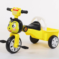 儿童三轮车1-3-5岁男女宝宝小蜜蜂音乐灯光童车脚踏车自行车