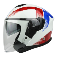适用新款双镜片半盔 摩托车头盔 XHT B-31 冬盔 四季男女士款 DOT 3C 白色缝布机 2XL