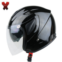 适用摩托车电动车头盔 XHT B-20 半盔冬盔 男女士款 大头围 XXXL码 亮黑双镜 3XL