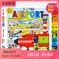 [正版新书]Playtown系列飞机场翻翻书AirportA Lift-the-Flap 英文原版绘本 儿童机场飞机科