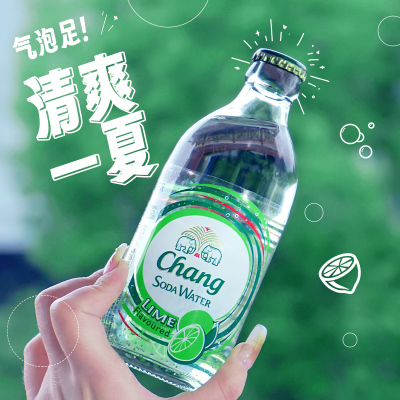 [正版图书]CHANG牌泰象苏打水青柠原味整箱325ml*24瓶泰象气泡水0糖0卡饮料