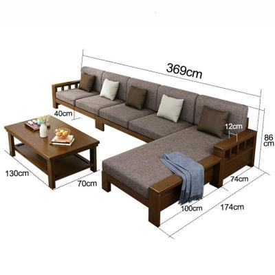 新中式实木沙发床组合贵妃现代小户型三人位客厅整装家具
