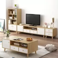 北欧电视柜简约现代茶几电视柜组合套装客厅卧室小户型实木电视柜