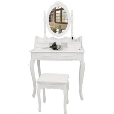 欧式简约梳妆台现代小户型迷你卧室田园木质化妆镜桌