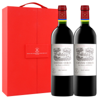 拉菲罗斯柴尔德 红酒 情人节红酒礼盒装 法国原瓶进口葡萄酒 红色礼盒750ml*2 拉菲遨迪诺古堡上梅多克 年份度数随机