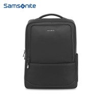 Samsonite/新秀丽电脑包男新款 大容量笔记本双肩包 通勤牛皮防泼水男包TM8 黑色