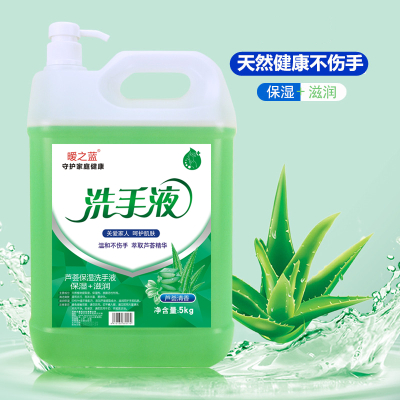 [暖之蓝芦荟抑菌洗手液大桶10斤补充装]芦荟抑菌甘油护手家用补充餐厅酒店工厂商家专用