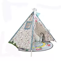 儿童帐篷游戏屋室内小帐篷印第安帐篷公主房帐篷宝宝过家家帐篷 1.35米花2
