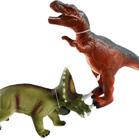 恐龙玩具软胶仿真动物模型超大号霸王龙套装 儿童玩具男孩 暴龙40cm+三角龙30cm