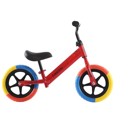儿童平衡车无脚踏滑行车2-3-6岁宝宝小孩玩具溜溜车滑步车自行车 红色(三彩发泡轮)+礼包