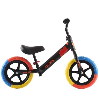 儿童平衡车无脚踏滑行车2-3-6岁宝宝小孩玩具溜溜车滑步车自行车 黑色(三彩发泡轮)+礼包