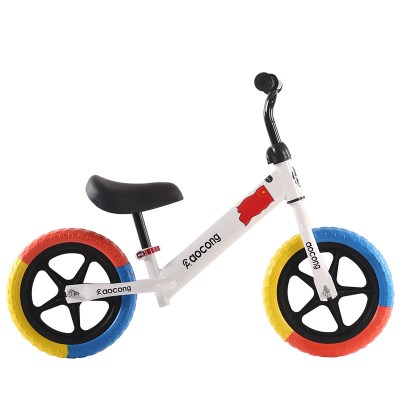 儿童平衡车无脚踏滑行车2-3-6岁宝宝小孩玩具溜溜车滑步车自行车 白色（三彩发泡轮)+礼包