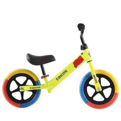儿童平衡车无脚踏滑行车2-3-6岁宝宝小孩玩具溜溜车滑步车自行车 黄色（三彩发泡轮)+礼包
