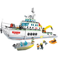 男孩积木拼装玩具警察系列兼容紧急救援拼插模型儿童玩具