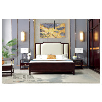 新中式双人实木床轻奢现代简约大气1.8米高箱储物家用主卧大床