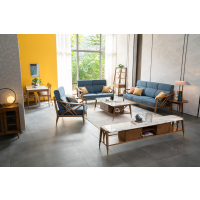 北欧实木沙发铜木轻奢现代简约布艺可拆洗客厅小户型实木套房家具沙发