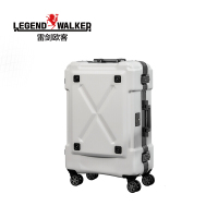 雷剑欧客（Legend Walker）国际型男行李箱拉杆箱旅行箱万向轮双密码锁 x战警铝框 24英寸 雾白
