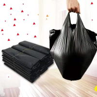 [100只实惠装]加厚手提式垃圾袋加厚黑色家用塑料袋 断点式背心式B3