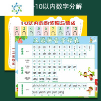 三维工匠一年级汉语拼音26字母表墙贴挂图小学声母韵母整体认读音节贴画贴 拼音+数字分解[2张] 大