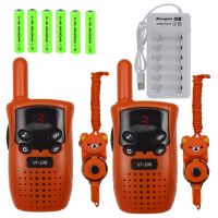 橙色可充电对讲机1500米2个|可充电儿童玩具对讲机电话机手持对讲1800米无杂音真实对话一对装K3