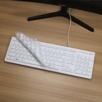 半透白色 D款|台式一体机键盘膜电脑保护贴膜凹凸防尘套硅胶防水彩色卡通膜A8