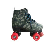 迷彩+pvc红塑料轮 39|溜冰鞋旱冰鞋滑轮黑色带灯发亮闪光轮双排四轮滑鞋儿童成人男女款