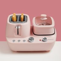 早餐机多功能四合一家用懒人小型吐司机多功能多士炉烤面包机Y2|粉色