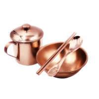 铜餐具 纯铜碗 补铜碗铜勺铜筷子纯铜白癜风克星铜勺子铜水杯铜杯|纯紫铜 标准杯(9.5CM口径)
