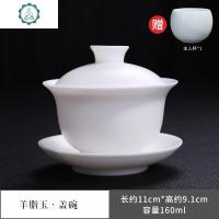 德化无釉手工白瓷三才盖碗 玉瓷功夫茶具单个泡茶盖碗大号 封后 素烧美人盖碗(送美人杯一个)