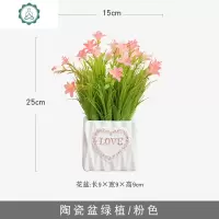 仿真植物装饰北欧绿植室内盆栽客厅摆件塑料假花多肉小盆景摆设 封后 树脂盆绿植/粉色