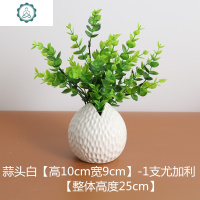 蒜头仿真假植物装饰盆栽绿植摆件ins假花盆景客厅家居室内摆设 封后 蒜头白-2支粉色满天星[短]仿真植物