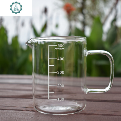 高硼硅玻璃ml刻度杯烧杯量杯牛奶杯啤酒杯 封后 500ml刻度杯+玻璃棒玻璃杯
