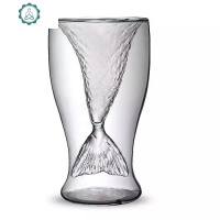 玻璃杯创意个性水晶杯骷髅头骨酒杯红酒杯啤酒杯KTV酒吧杯子 封后 100ml鱼尾杯(单只)