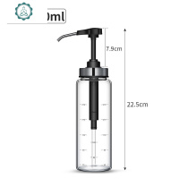 蜂蜜瓶分装瓶挤压瓶家用酱料玻璃密封罐蚝油按压嘴泵头 封后 300[黑色压泵]