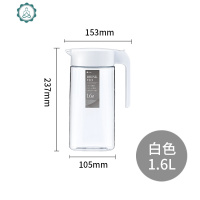  冷水壶塑料密封大容量家用柠檬冰箱冷凉白开水 封后 白色1.6