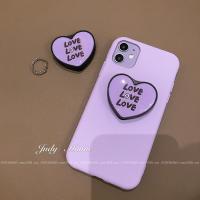 火豹气质紫色Love英文爱心支架适用苹果11手机壳xs max/7p8p/iphonex 苹果11proLove手机座