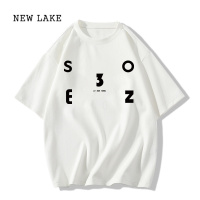 NEW LAKE夏季2024新款宽松设计感小众美式复古纯棉短袖t恤女小个子上衣潮