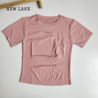 NEW LAKE轻薄款~修身性感休闲运动上衣女健身服跑步速干T恤圆领短袖瑜伽服