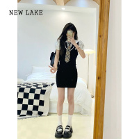 NEW LAKE美式校园学院风JK制服马甲裙白色衬衫两件套夏季辣妹套装连衣裙女