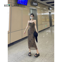 NEW LAKE新中式国风连衣裙女夏季高级感气质修身性感显身材包臀吊带长裙子