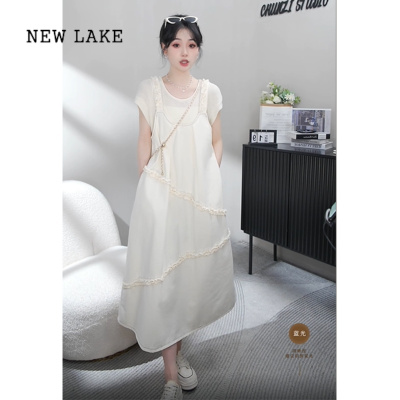 NEW LAKE夏装搭配一整套2024新款高级感韩剧茶系穿搭初恋清纯奶甜背带裙