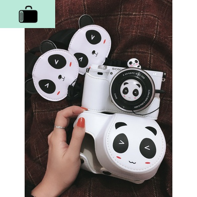 NEW LAKE熊猫可爱微单相机包保护套索尼a6000a5100m100a6300eosm6N 700D/75数码相机包