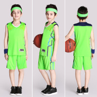 儿童篮球服套装服装男童女幼儿小学生训练队服运动球衣定制男孩 3055荧光绿色 XXXS