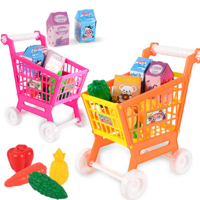 KIDNOAM 儿童购物车玩具 儿童益智超市手推车水果蔬菜牛奶角色扮演玩具
