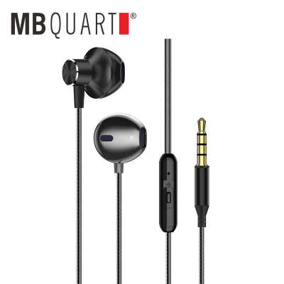 MBQUART德国歌德MB175半入耳式耳机耳麦有线高音质手机电脑超重低音安卓游戏吃鸡带麦（黑色）